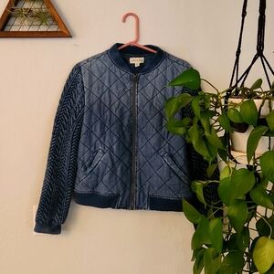 Anthropologie Cloth & Stone Quilted Bomber Jacket